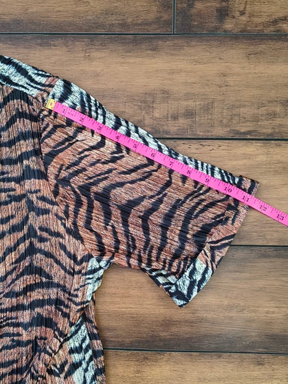 LALA Tiger Print 2-Piece Matching Skirt Set Size L Button Front Maxi - Picture 5 of 12